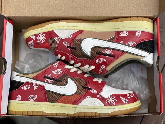 Authentic Nike Dunk Scrap Low Red