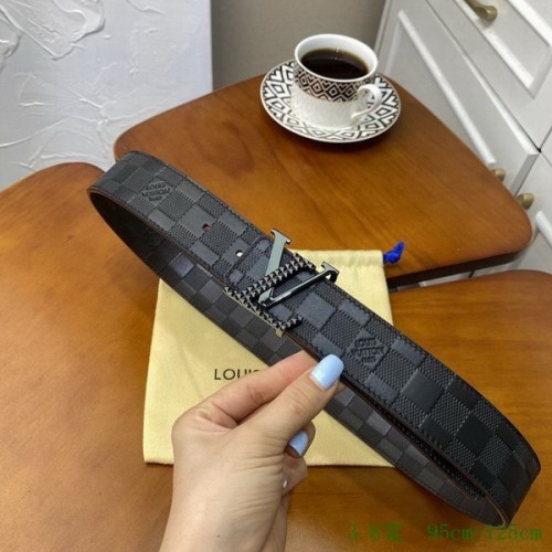 Super Perfect Quality LV Belts(100% Genuine Leather Steel Buckle)-3685