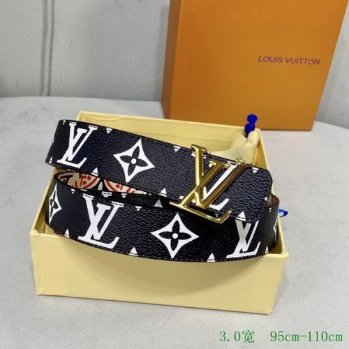 Super Perfect Quality LV Belts(100% Genuine Leather Steel Buckle)-3385
