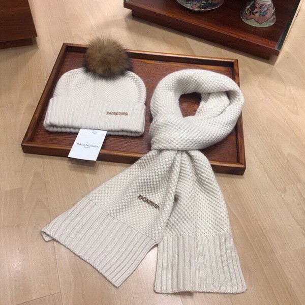 B Wool Cap Scarf AAA-012