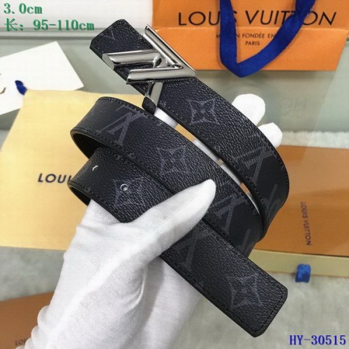Super Perfect Quality LV Belts(100% Genuine Leather Steel Buckle)-3139