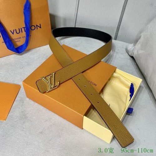 Super Perfect Quality LV Belts(100% Genuine Leather Steel Buckle)-3257