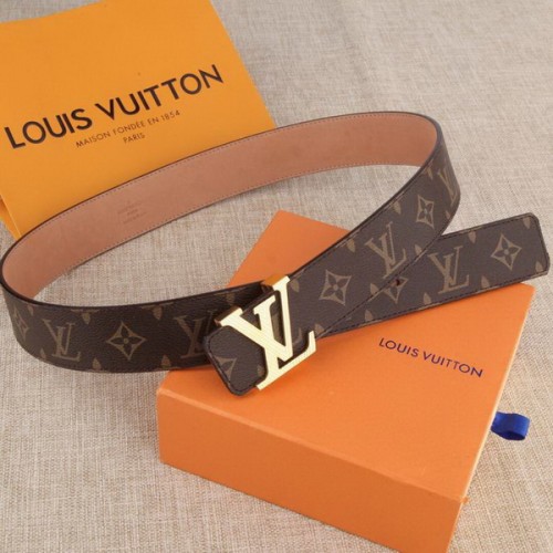 Super Perfect Quality LV Belts(100% Genuine Leather Steel Buckle)-3808