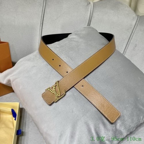 Super Perfect Quality LV Belts(100% Genuine Leather Steel Buckle)-3259