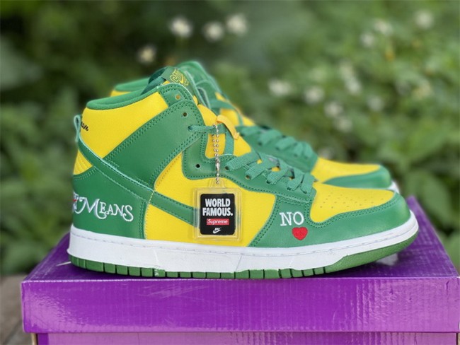 Authentic Supreme x Nike SB Dunk High “Brazil”