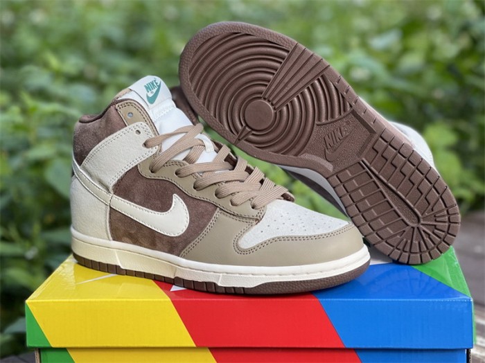 Authentic  Nike Dunk High Light Chocolate