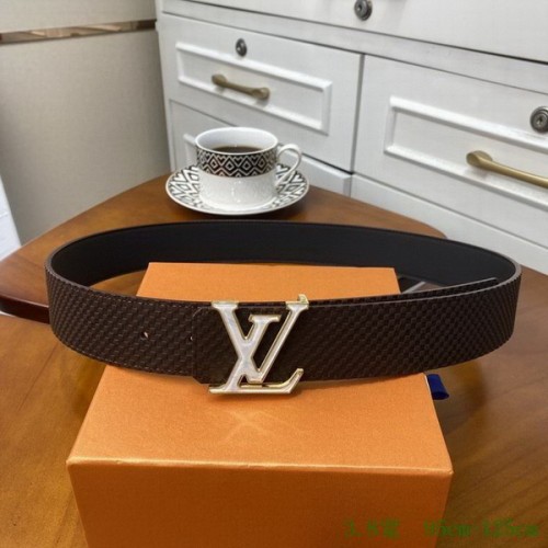 Super Perfect Quality LV Belts(100% Genuine Leather Steel Buckle)-3688