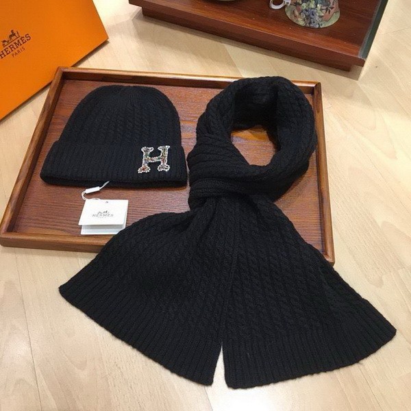 Hermes Wool Cap Scarf AAA-040