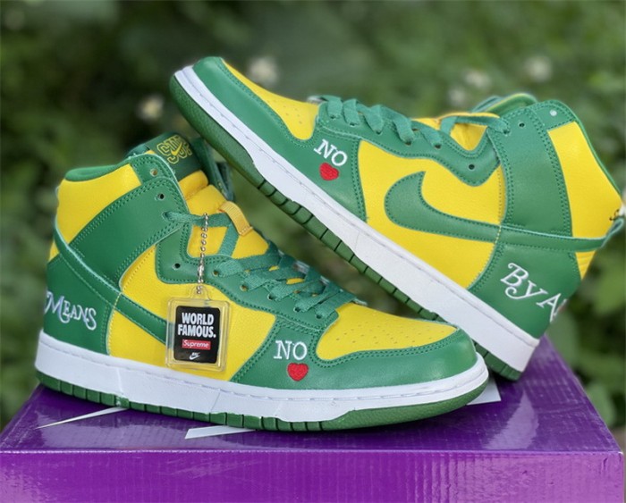 Authentic Supreme x Nike SB Dunk High “Brazil”