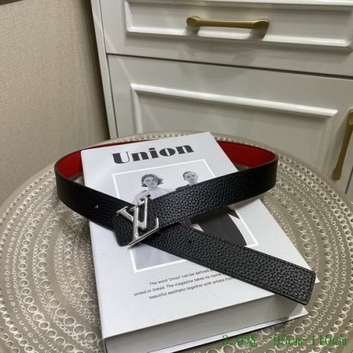 Super Perfect Quality LV Belts(100% Genuine Leather Steel Buckle)-3412