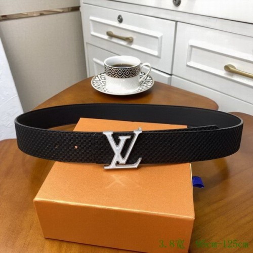 Super Perfect Quality LV Belts(100% Genuine Leather Steel Buckle)-3687