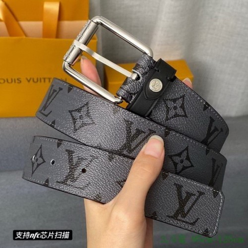 Super Perfect Quality LV Belts(100% Genuine Leather Steel Buckle)-3579