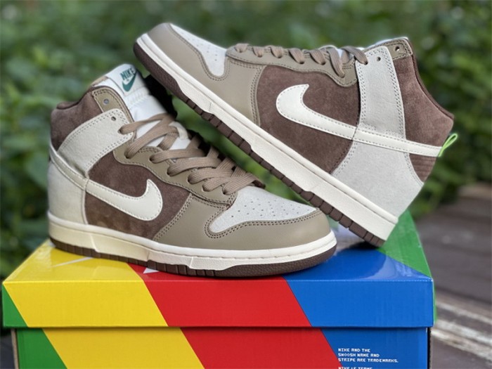Authentic  Nike Dunk High Light Chocolate