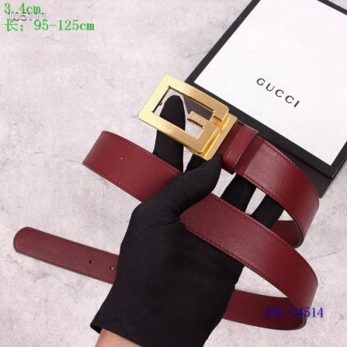 Super Perfect Quality G Belts(100% Genuine Leather,steel Buckle)-3424