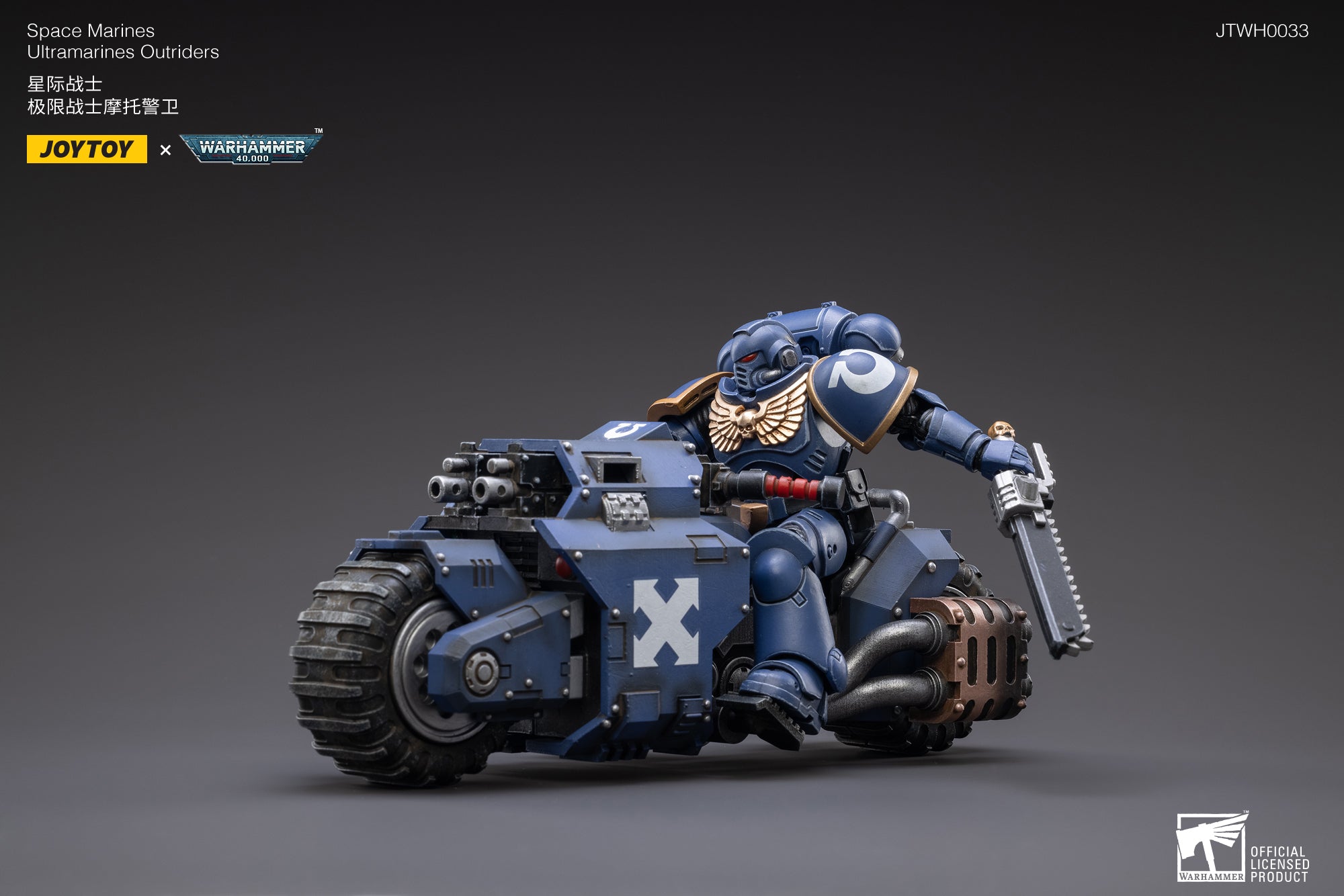 JOYTOY Warhammer 40k – Ultramarines Outriders Brother Catonus, Action Figure 1/18, Collezionabile