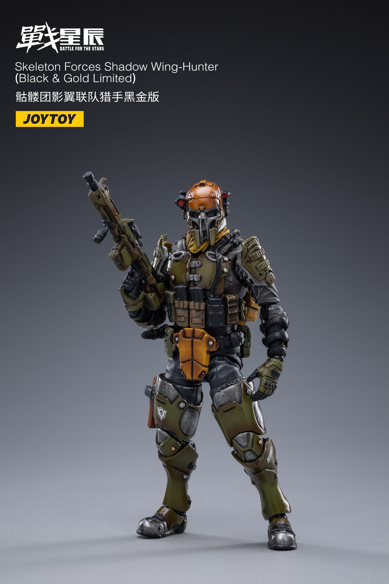 JOYTOY JT2269 1: 18 Skeleton Forces Shadow Wing - Hunter （ Black u0026 Gold  Limited）