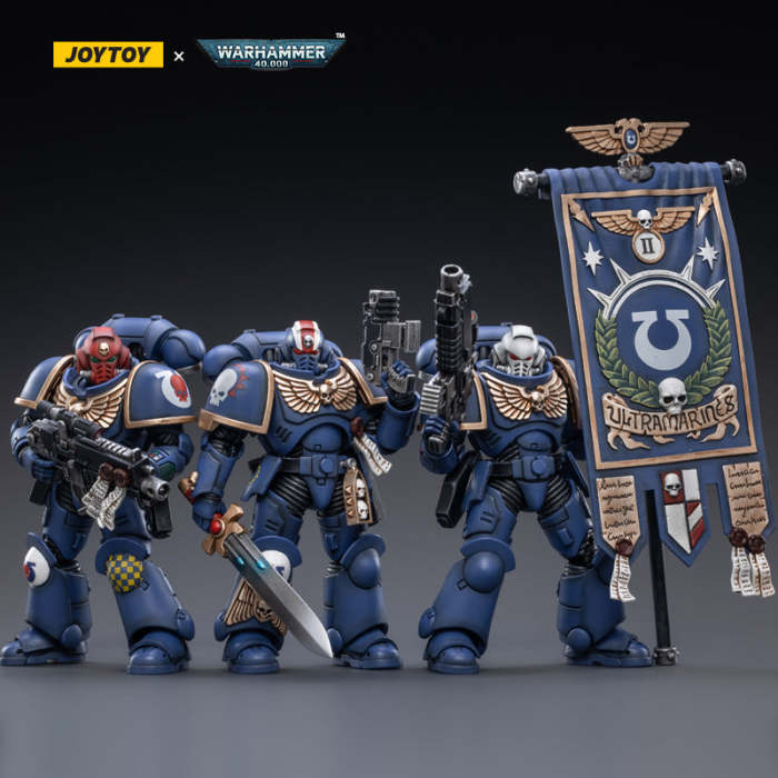 Warhammer 40k Pack de 3 Action Figurines 1/18 Ultramarines Aggressors Joytoy  12cm