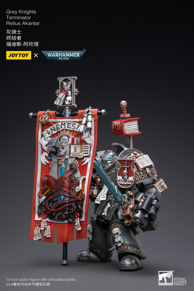JOYTOY Warhammer 40K 1/18 – Campione Dell'Imperatore Rolantus – Templari Neri