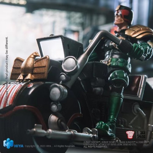 HIYA EMJ0089 Exquisite Mini 1/18 2000AD Judge Dredd and the motorcycle