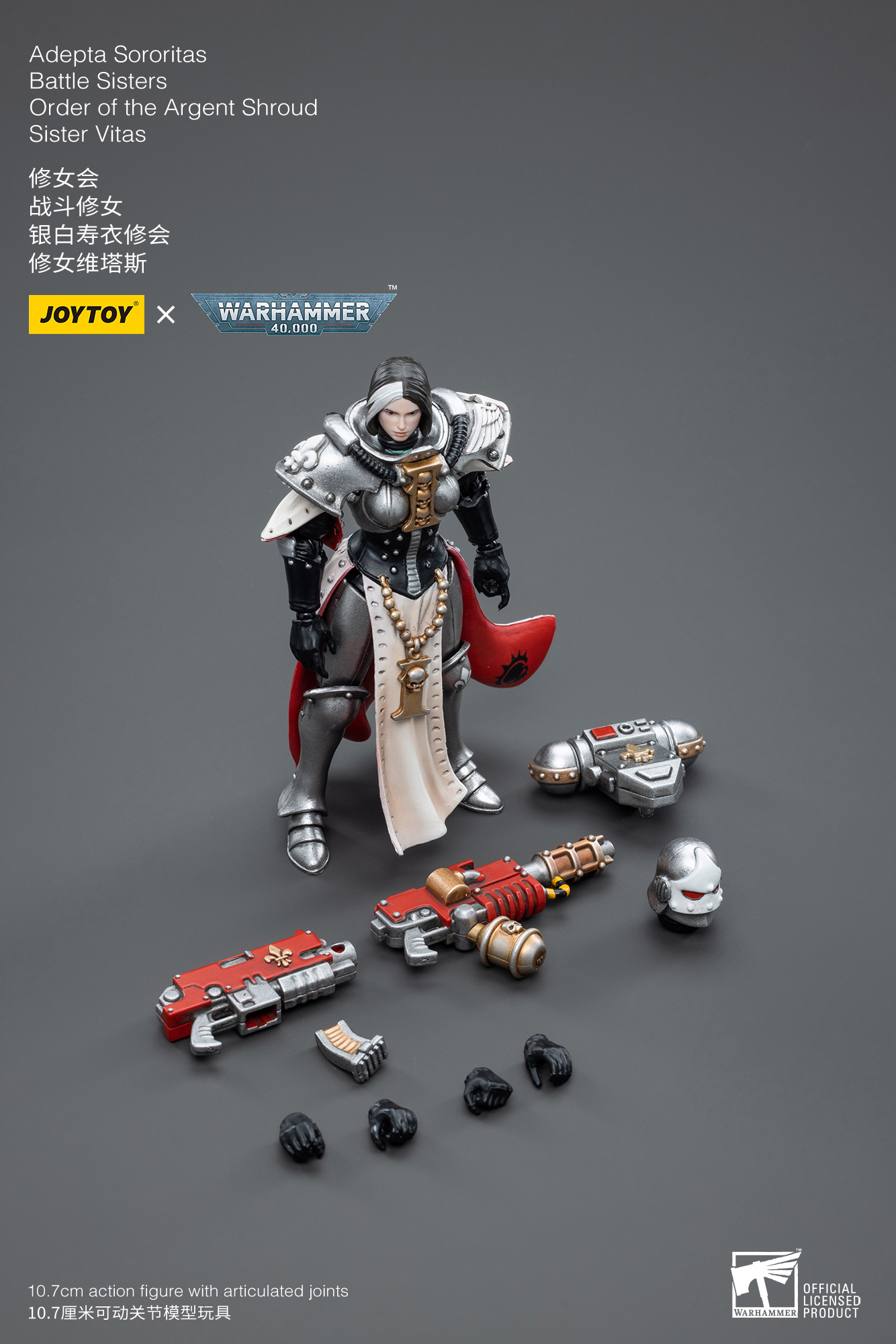 JOYTOY Warhammer 40k 1: 18 Adepta Sororitas Battle Sisters Order of the  Argent Shroud Sister