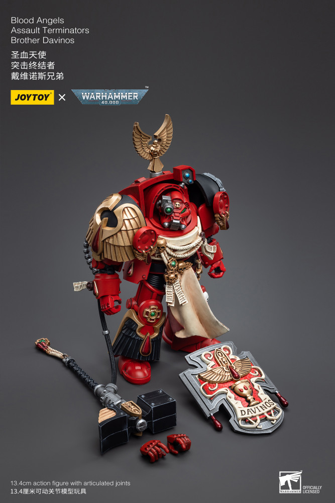 Figurine JoyToy Space Marines Blood Angels – Assault Terminator Brother Tyborel – 1/18
