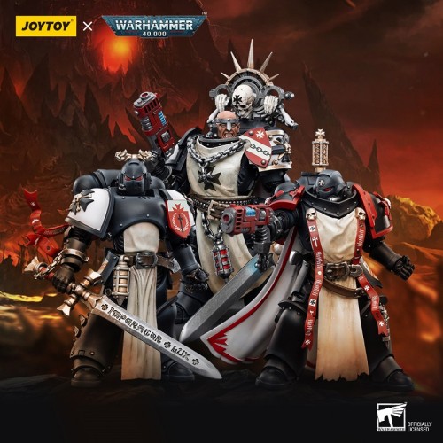 JOYTOY Warhammer 40k 1: 18 Black Templars Marshal Primaris Sword Brethren and Emperors Champion