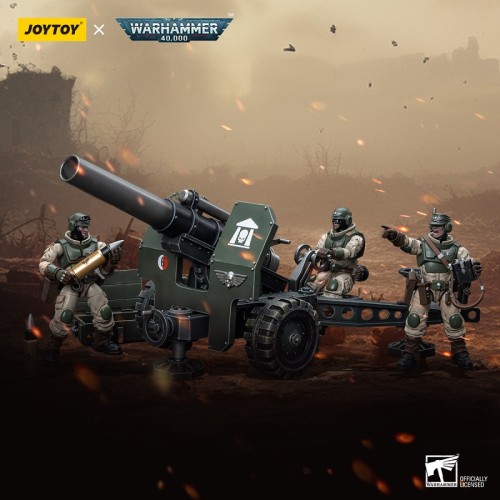 JOYTOY Warhammer 40k 1: 18 Cadia Stands Astra Militarum Ordnance Team with Bombast Field Gun