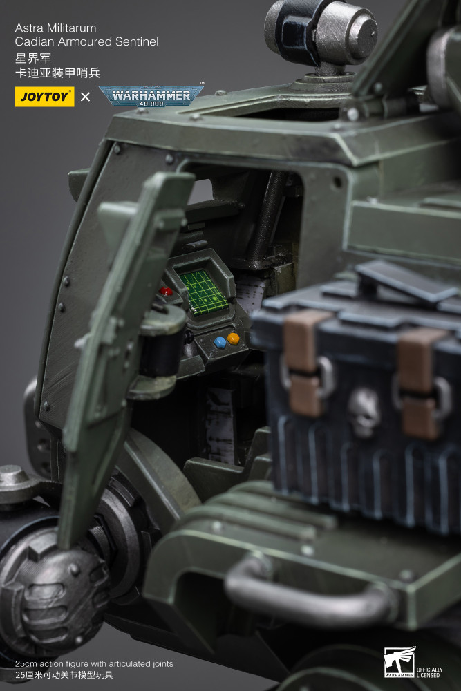 HiPlay JoyToy Action Figure Warhammer 40K - Astra Militarum Cadian Armoured Sentinel, Scala 1:18, Modello Da Collezione JT8940, 25 Cm, Per Appassionati 15+