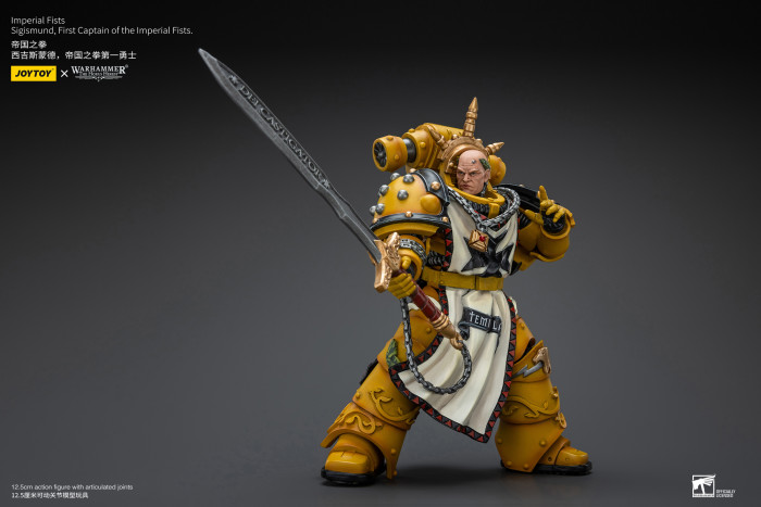 JOYTOY 1/18 Warhammer Sigismund Imperial Fists Action Figure - Beweegbaar Model