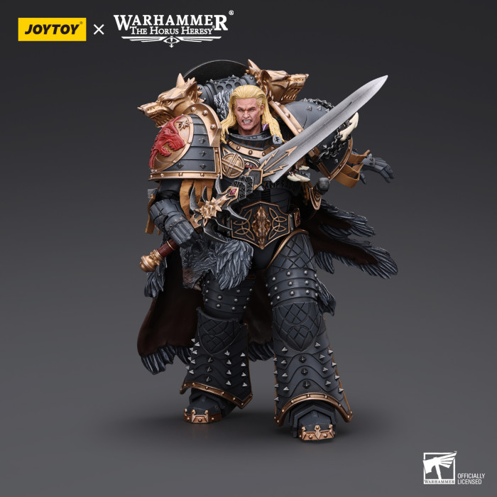 JOYTOY Warhammer 40K 1/18 Figura de acción – Lobos espaciales Leman Russ Primarca de la VIª Legión – Modelo coleccionable para decoración y regalos – Cumpleaños, Navidad, figura de personaje