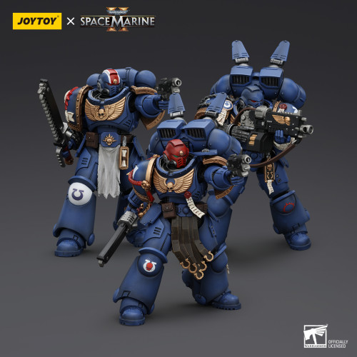 JOYTOY Warhammer 40k Space Marine 2 1: 18 Ultramarines Lieutenant Titus, Sergeant Gadriel and Brother Chairon