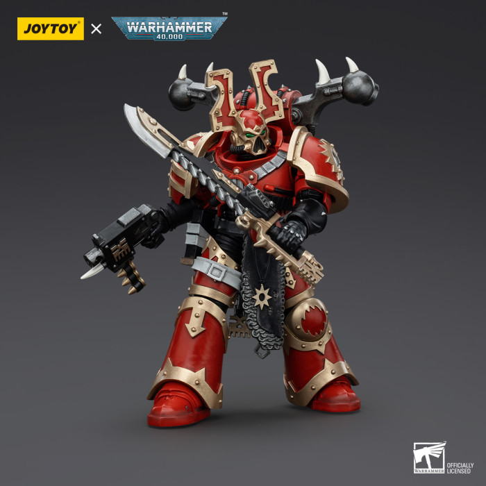 JOYTOY Warhammer 40k – Action Figure World Eaters Khorne Berzerker Con Ascia Eviscerator, 1/18, 12,6 Cm