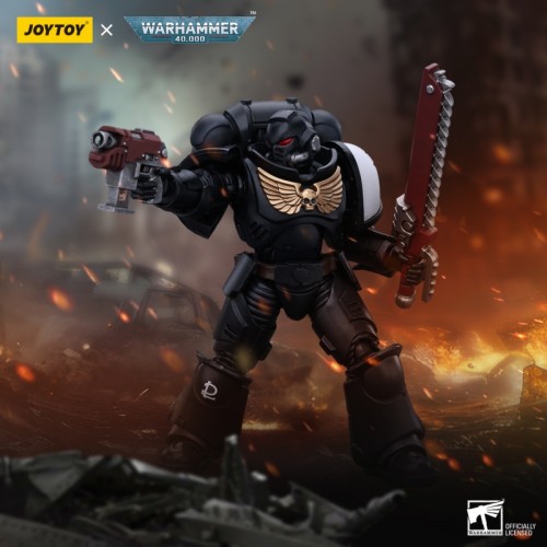 JOYTOY Warhammer 40k 1: 18 Space Marines Black Templars Outriders Brother Valtus