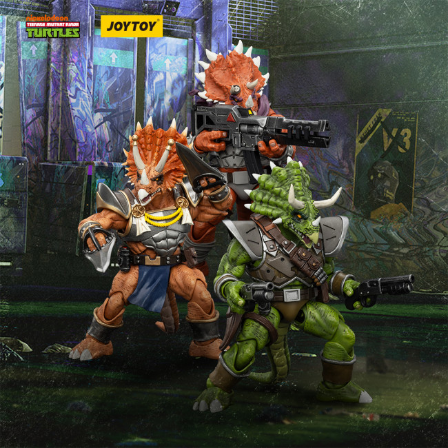 JOYTOY Teenage Mutant Ninja Turtles TMNT Taserenton Legion Captain Zorax, Adjutant Zork and Triceraton Infantryman for Aisa