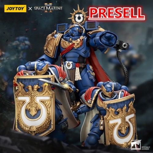 JOYTOY Warhammer 40k Space Marine 2 1: 18 Ultramarines Marneus Calgar Chapter Master with MKX Gravis Armour and Gauntlets of Ultramar and Victrix Honour Guard