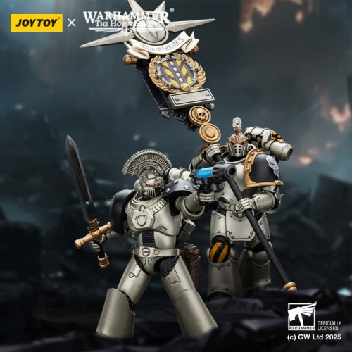 JOYTOY Warhammer The Horus Heresy lron Warriors MKVI Tactical Sergeant and Command Squad Chosen with Legion Standard