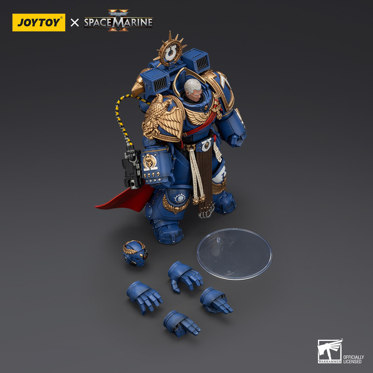 JOYTOY Warhammer 40k 1/18 Figurine d'action Ultramarines Marneus Calgar Chapter Master avec armure MKX Gravis et gantelets jouets pour enfants de 15 ans et plus