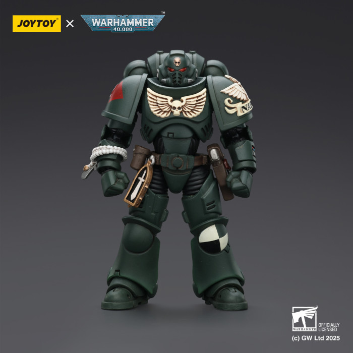 Figura JOYTOY Warhammer 40K Dark Angels | Escala 1/18 | Intercesor Pesado Con Rifle Y Pistola | Edición Juego | 15+ Años | Regalo Coleccionable