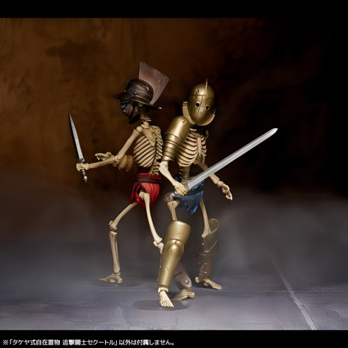 KAIYODO Takeya Style Jizai Okimono Roman Gladiator Skeleton Duo Set Full Color Edition