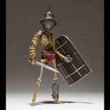 KAIYODO Takeya Style Jizai Okimono Roman Gladiator Skeleton Duo Set Full Color Edition