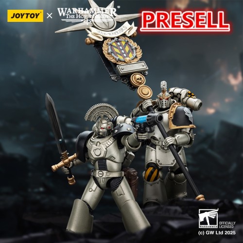 JOYTOY Warhammer The Horus Heresy lron Warriors MKVI Tactical Sergeant and Command Squad Chosen with Legion Standard