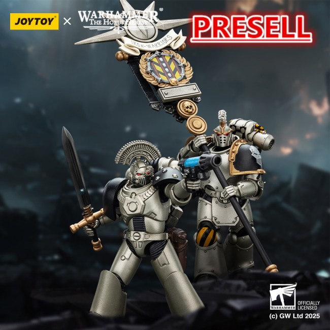 JOYTOY Warhammer The Horus Heresy lron Warriors MKVI Tactical Sergeant and Command Squad Chosen with Legion Standard