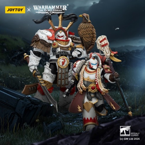 JOYTOY Warhammer 40K 1: 18 White Scars Stormseer Consul and Legion Praetor in Cataphractii Terminator Armour