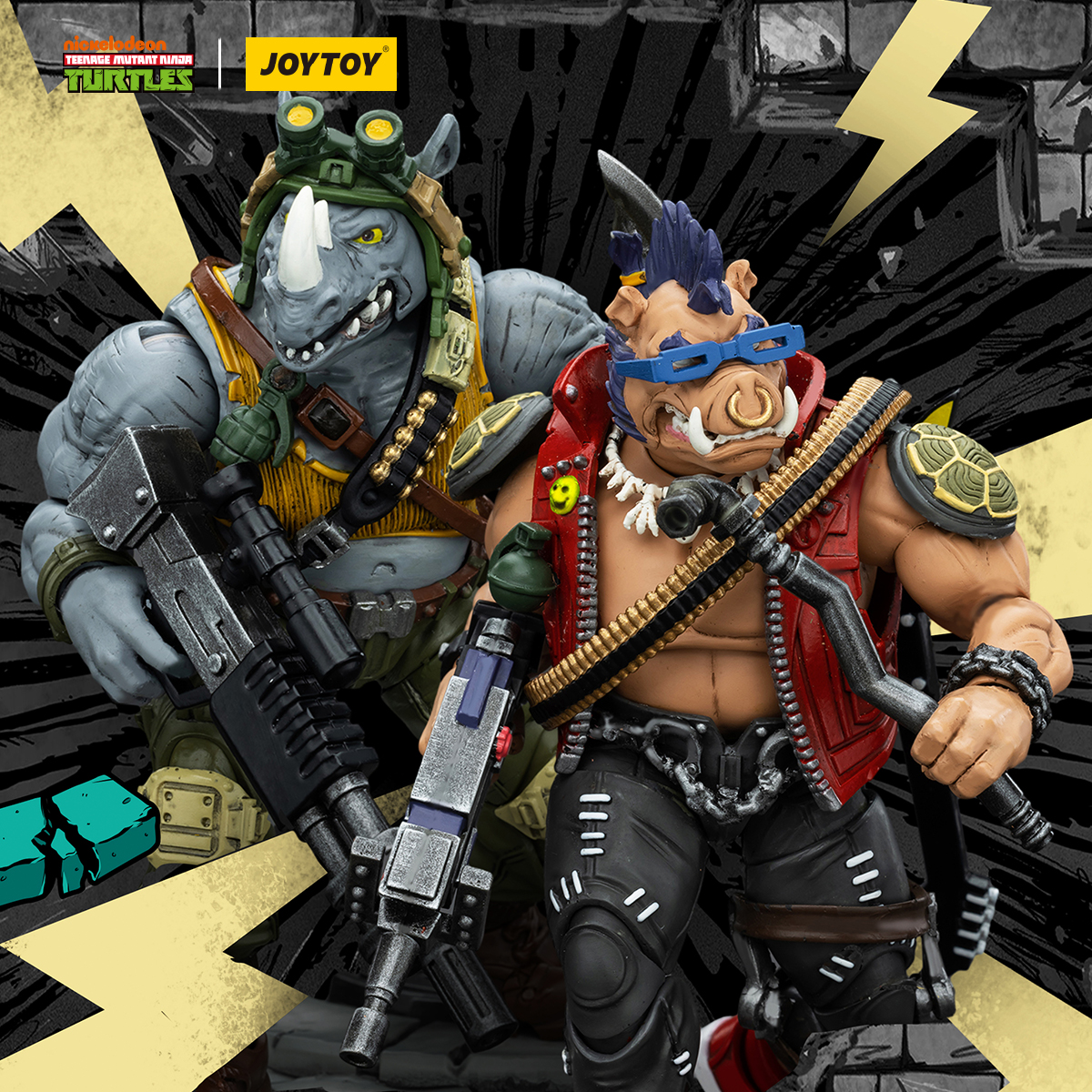 JoyToy 2体セット TMNT ビーバップ ロックステディ 新品 JOYTOY Teenage Mutant Ninja Turtles TMNT Beebop and Rocksteady