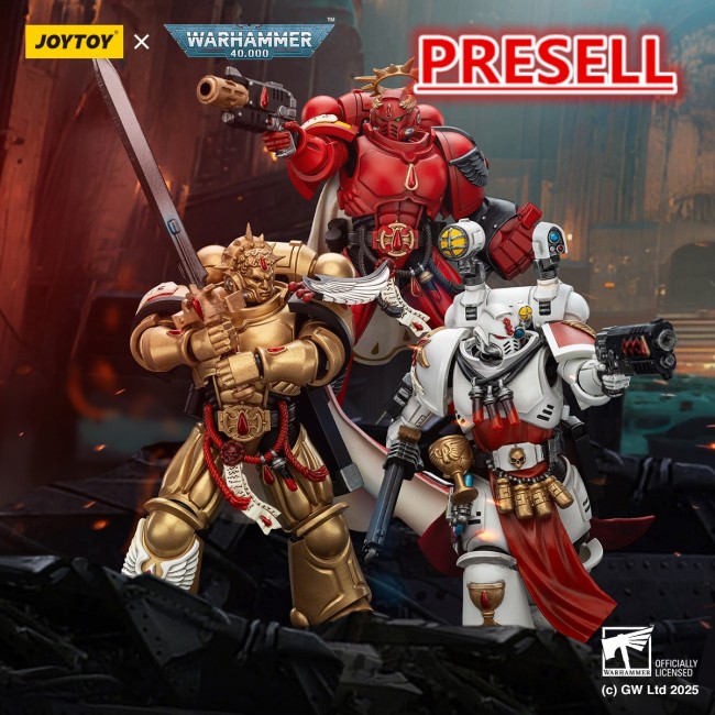JOYTOY Warhammer 40k 1: 18 Blood Angels Captain and Sanguinary Priest