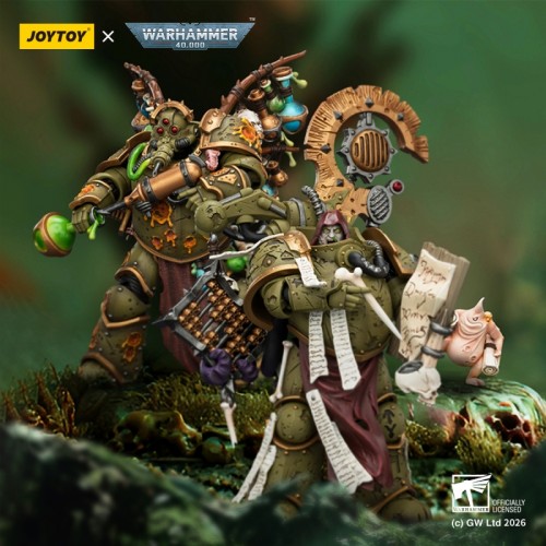 JOYTOY Warhammer 40k 1: 18 Death Guard Biologus Putrifier and Tallyman