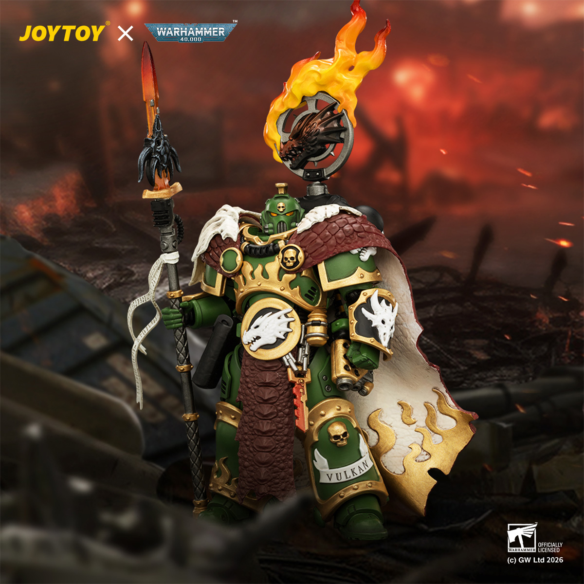 JOYTOY JT04438 Warhammer 40k 1:18 Salamanders Vulkan He'stan the