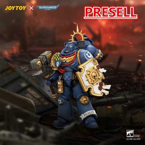 JOYTOY JT04414 Warhammer 40k 1: 18 Ultramarines Captain with Jump Pack and Relic Shield