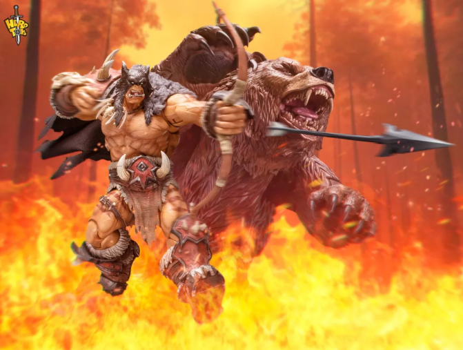 Hero Toys 1/10 Tribal Hunter Orc Pursuer & Musha Pet Battle Bear