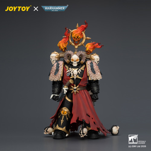 JOYTOY JT04759 Warhammer 40k 1:18 Black Legion Master of Possession with Staff of Possession and Bolt Pistol